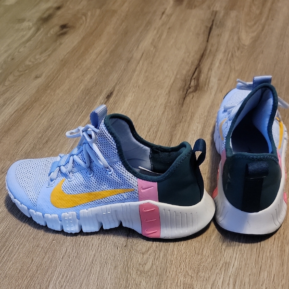 Kids Athletic Shoes with Yellow and Pink Accents